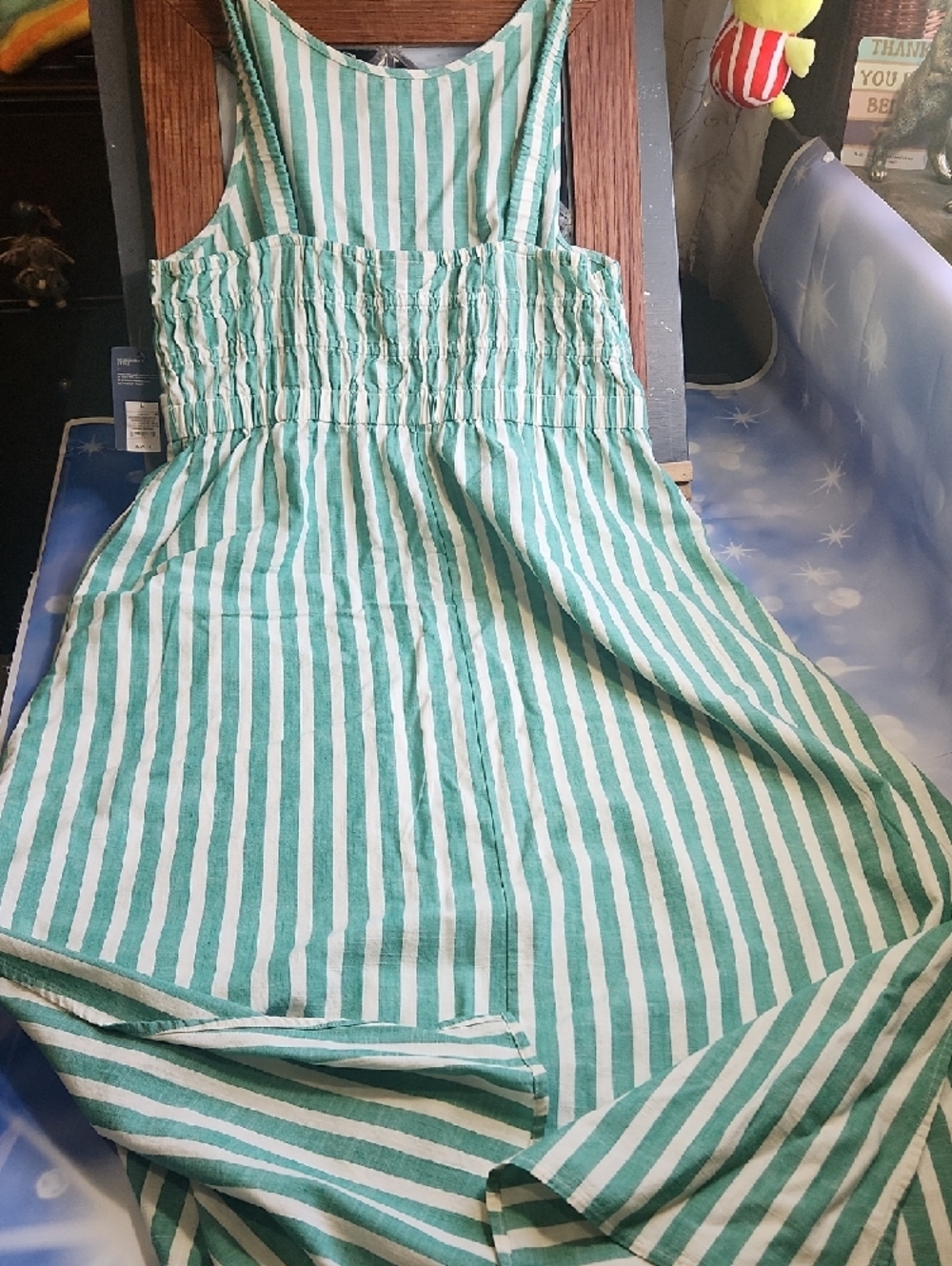 Green and White Striped Maxi Dress - Picture 10 of 11
